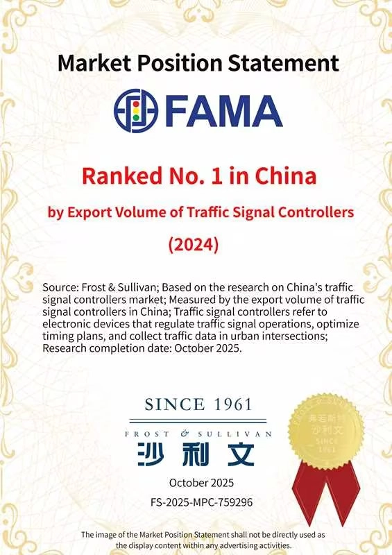 Kedudukan No. 1 di China mengikut Volum Eksport Pengawal Isyarat Trafik (2024)